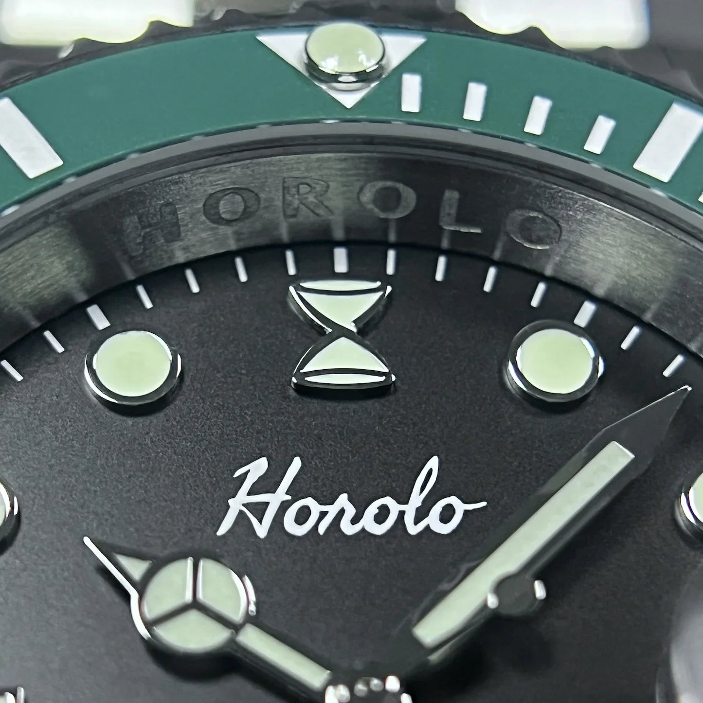 Horolo Green Bezel Black Face Submariner Watch - Horolo Watch