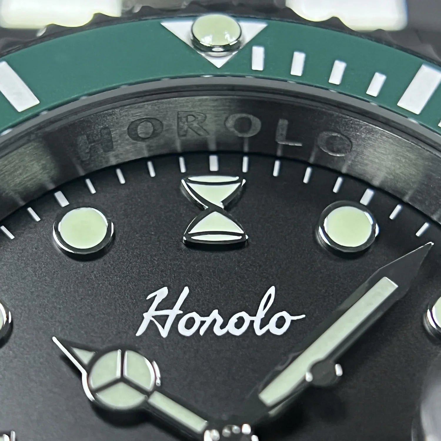 Horolo Green Bezel Black Face Submariner Watch - Horolo Watch