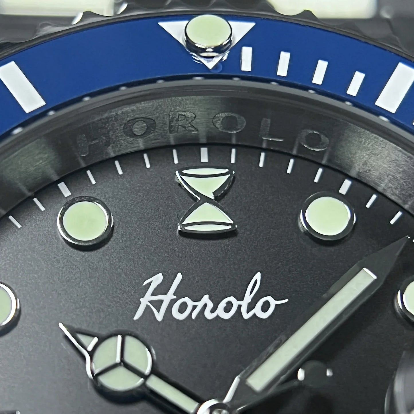Horolo Black Dial Blue Bezel Submariner Watch - Horolo Watch