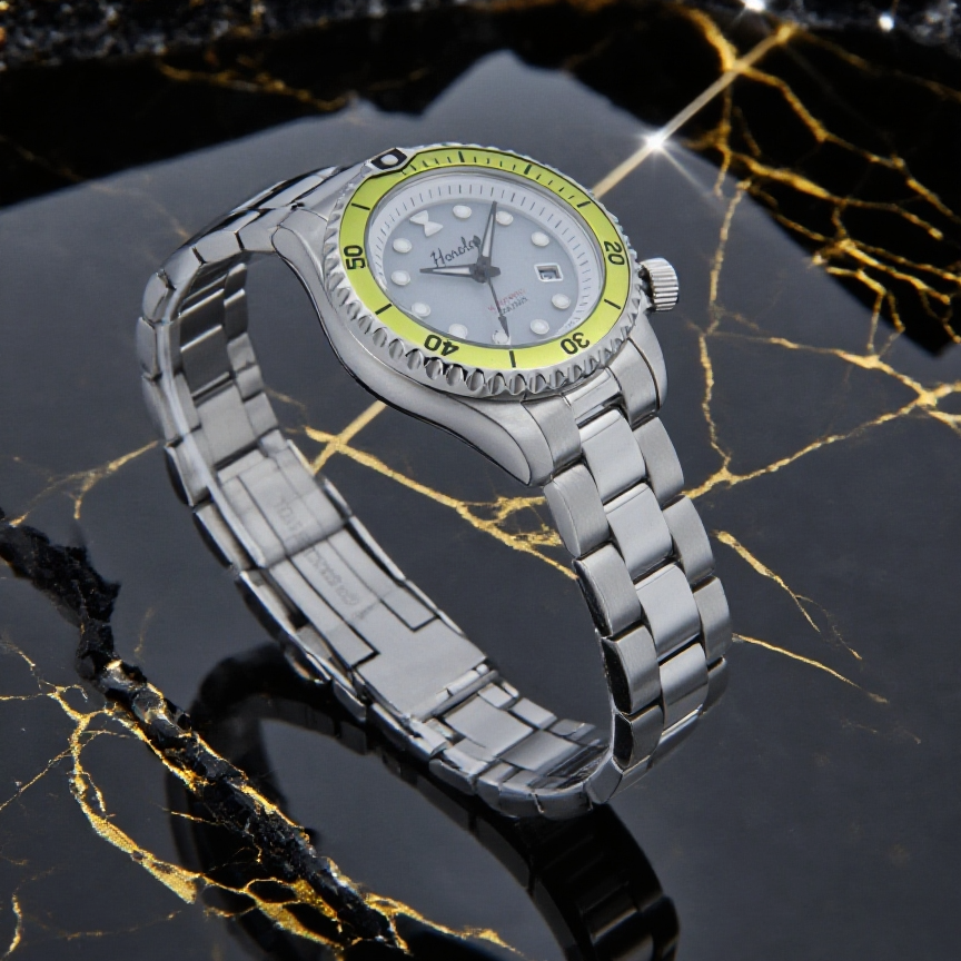 Horolo Stainless Steel Sapphire Crystal Japan Solar Lady Watch