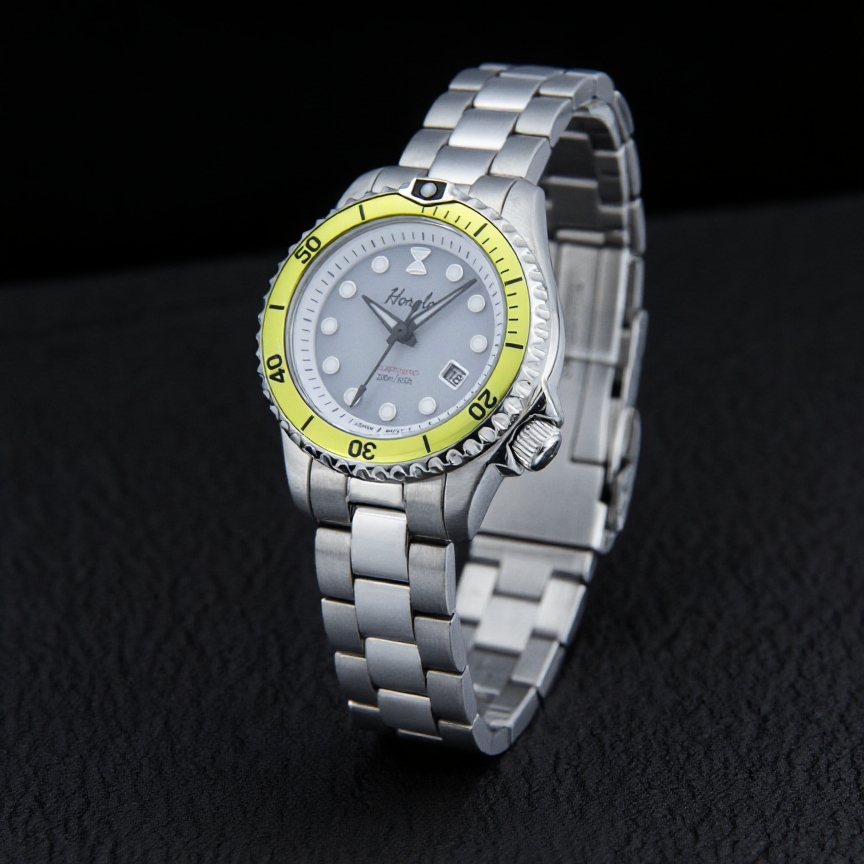 Horolo Stainless Steel Sapphire Crystal Japan Solar Lady Watch
