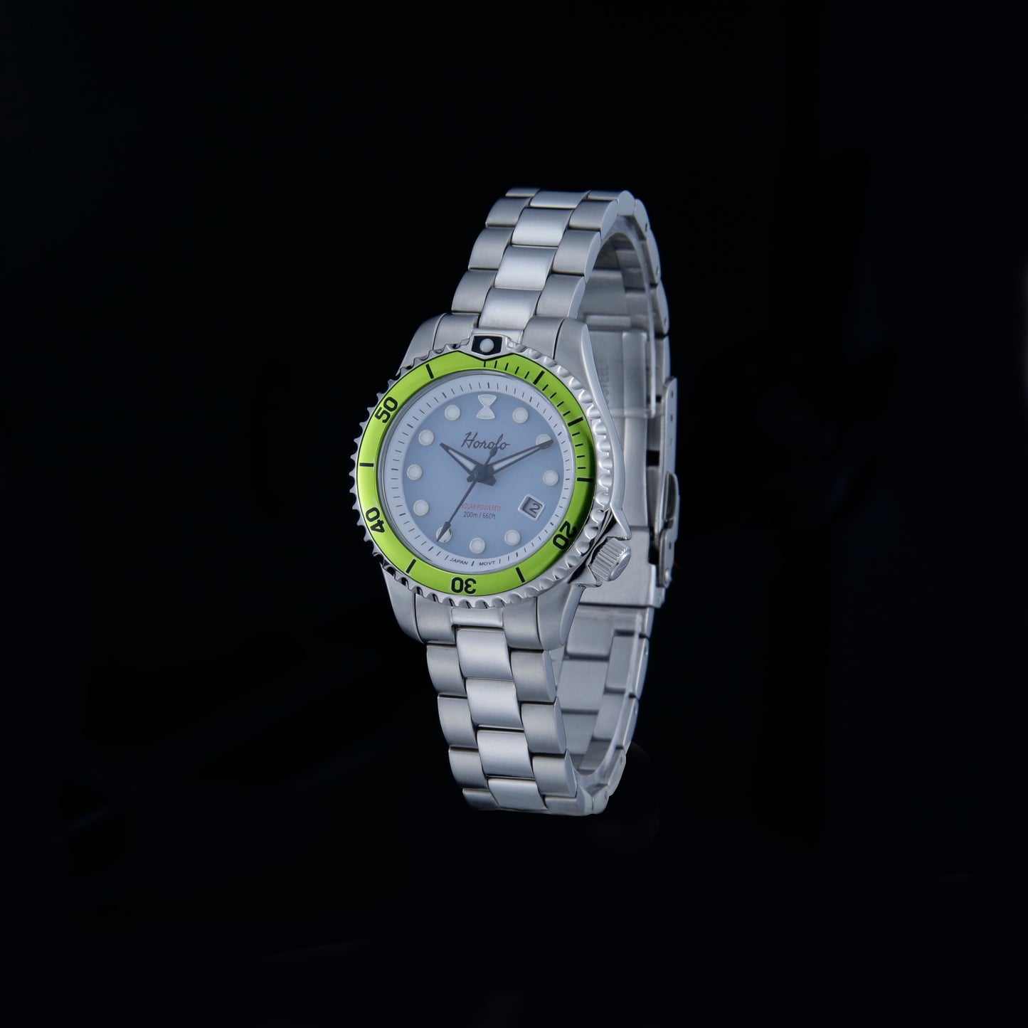 Horolo Stainless Steel Sapphire Crystal Japan Solar Lady Watch