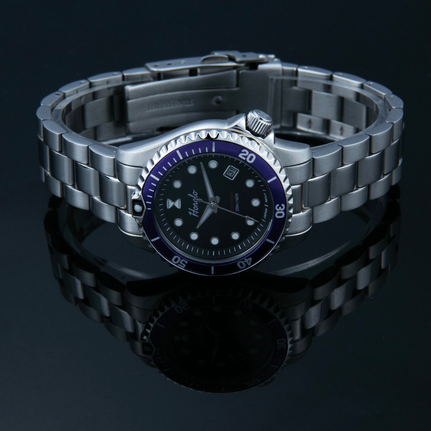 Horolo Sapphire Crystal Rotating Bezel Japan Solar Lady Watch