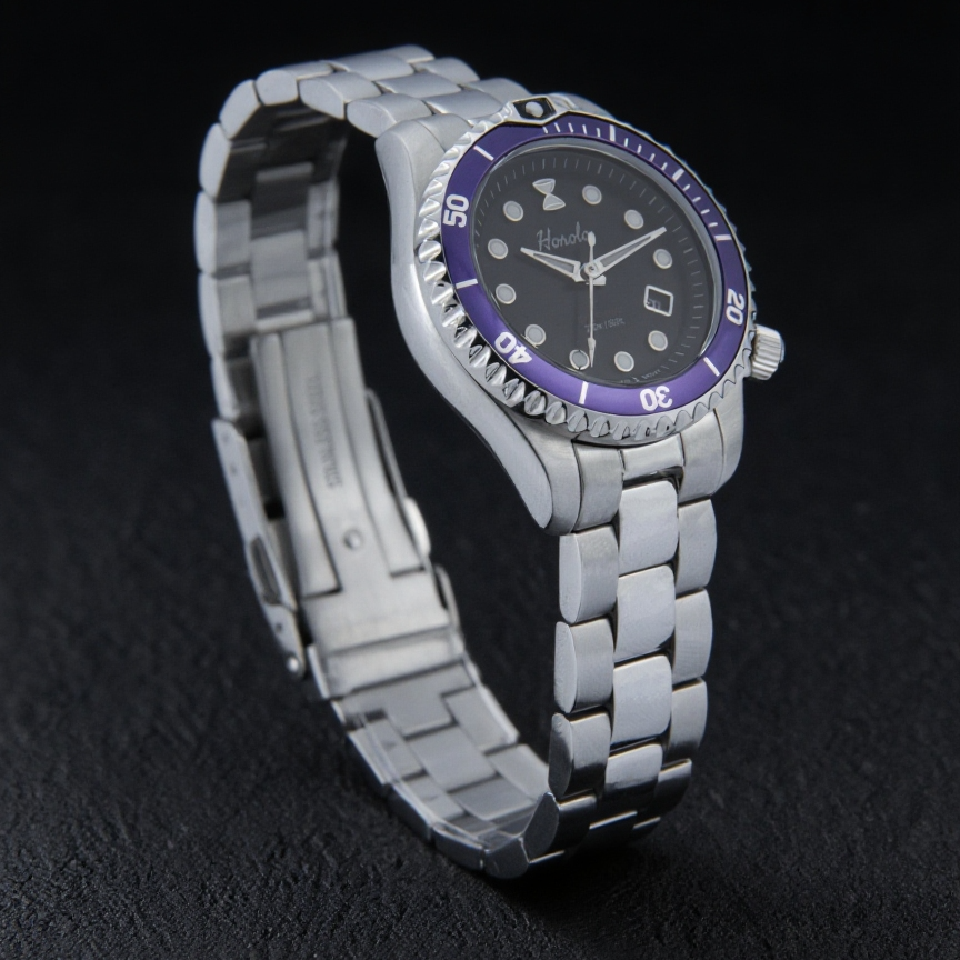 purple lady watch with japan solar movement