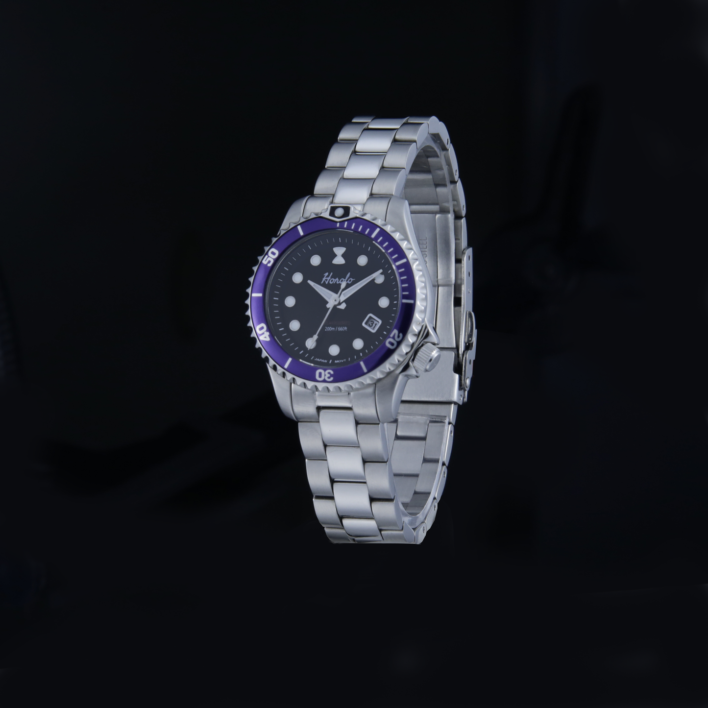 Horolo Sapphire Crystal Rotating Bezel Japan Solar Lady Watch