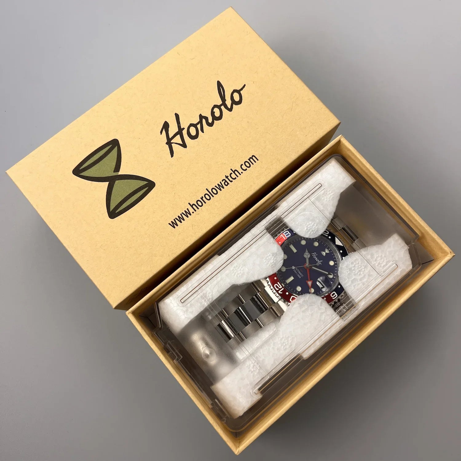 Horolo Pepsi Bezel Blue Face GMT Watch - Horolo Watch