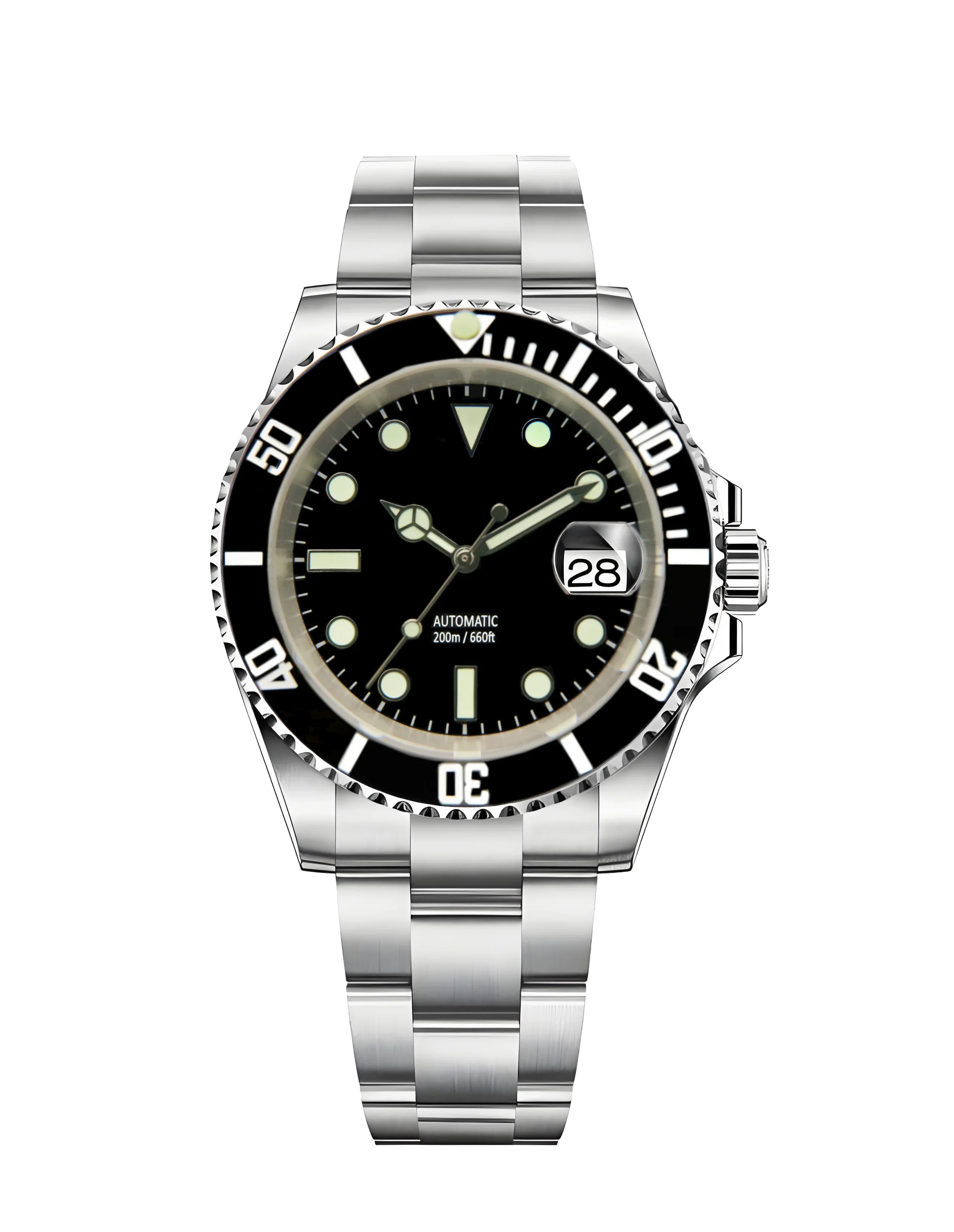 Horolo Black Face 40mm Submariner Diver Watch - Horolo Watch