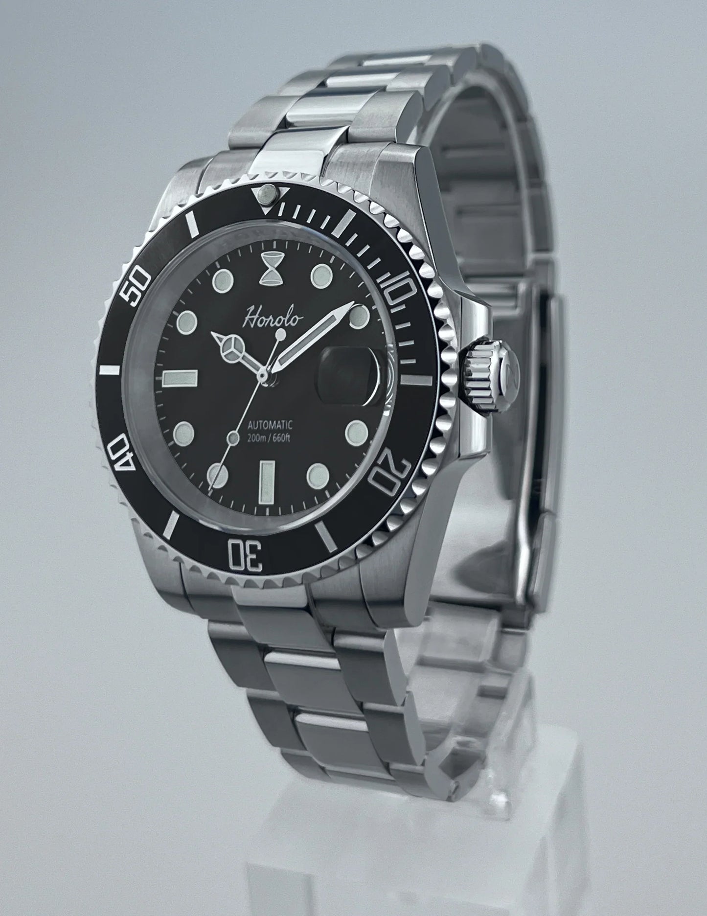 Horolo Black Face 40mm Submariner Diver Watch - Horolo Watch