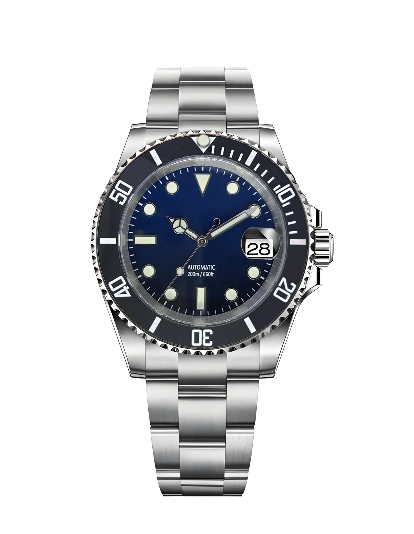 Horolo Blue Face 40mm Submariner Diving Watch for man