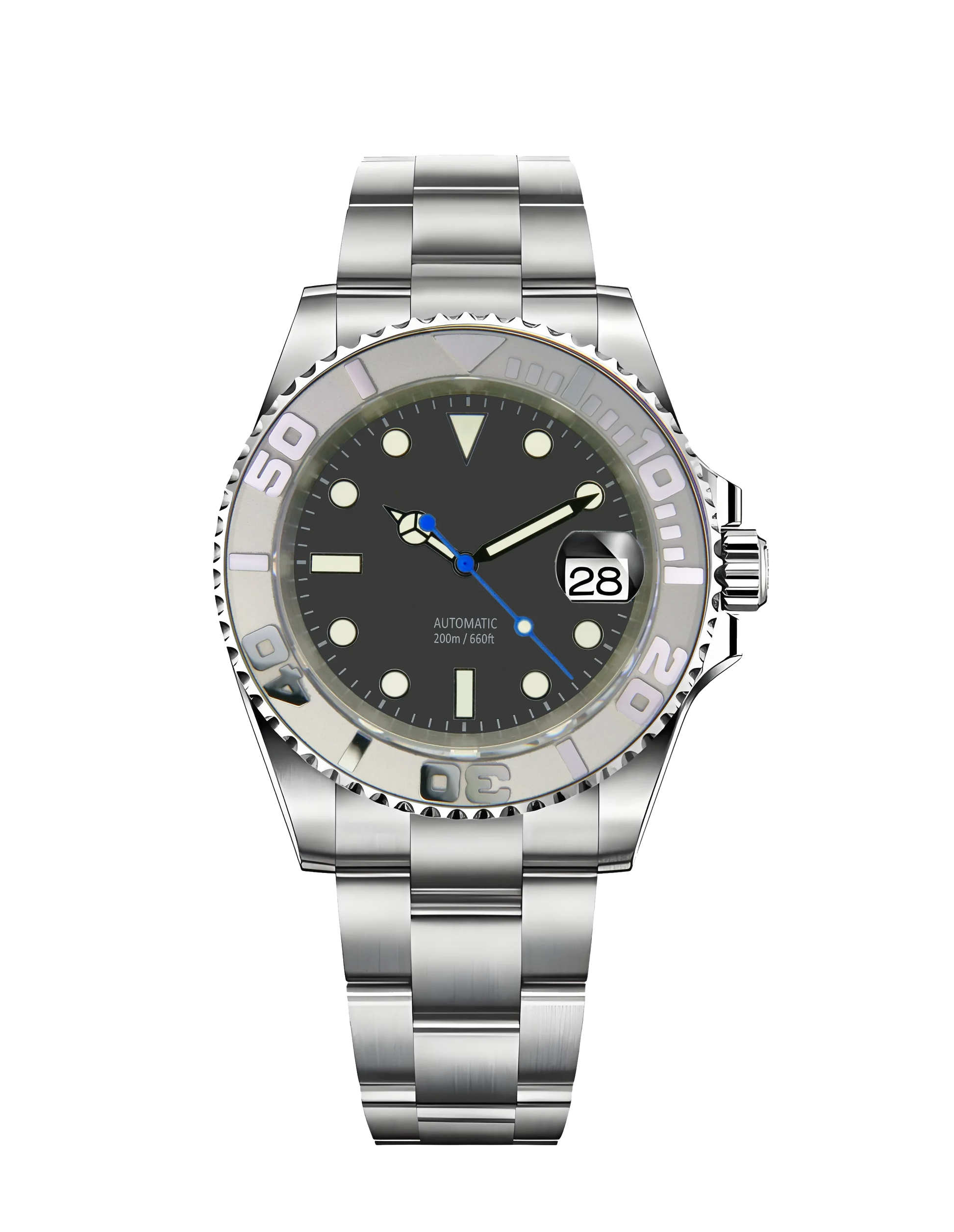 Horolo Steel Bezel Black Dial Submariner Watch - Horolo Watch