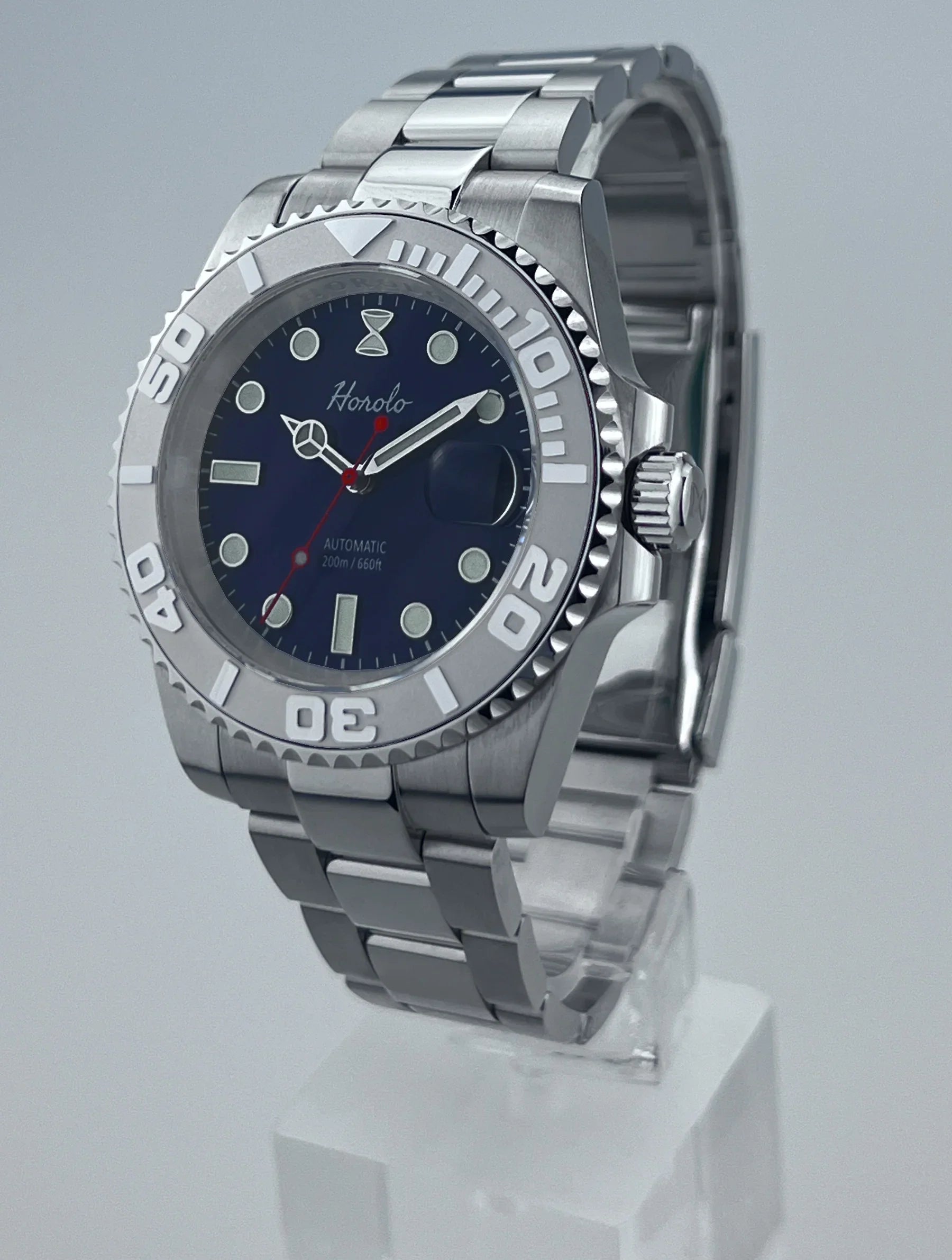 Horolo Blue Face Steel Bezel Submariner Watch - Horolo Watch