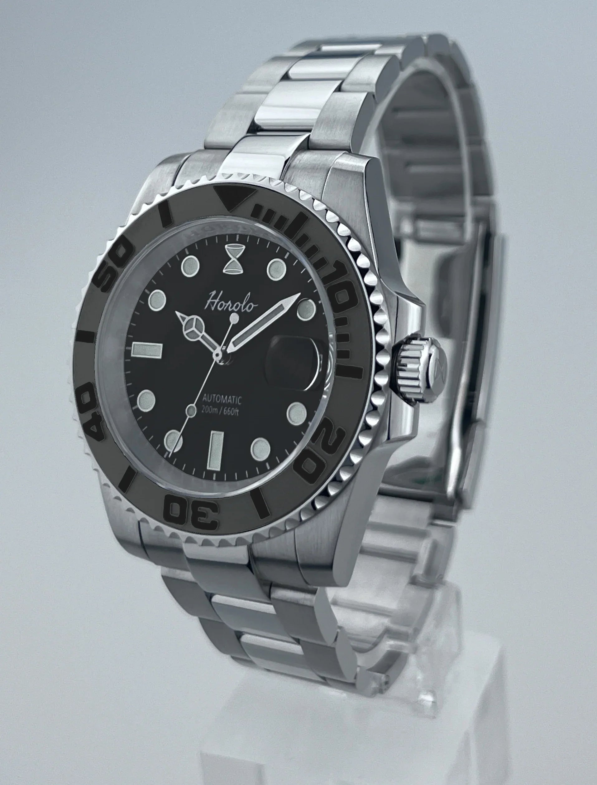Horolo Black Face Submariner Diving Watch - Horolo Watch