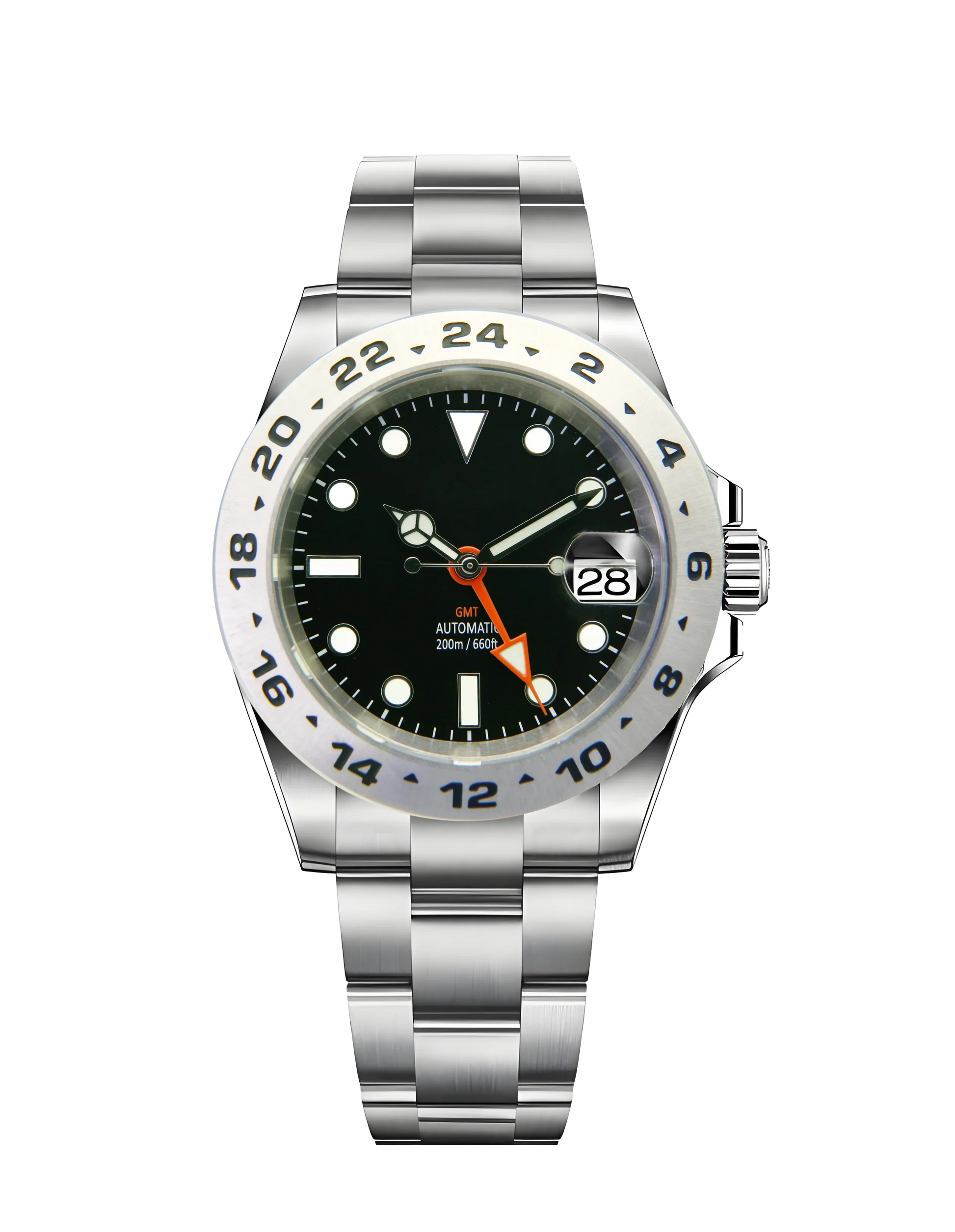 Horolo Black Dial and Steel Bezel Vintage GMT Watch - Horolo Watch