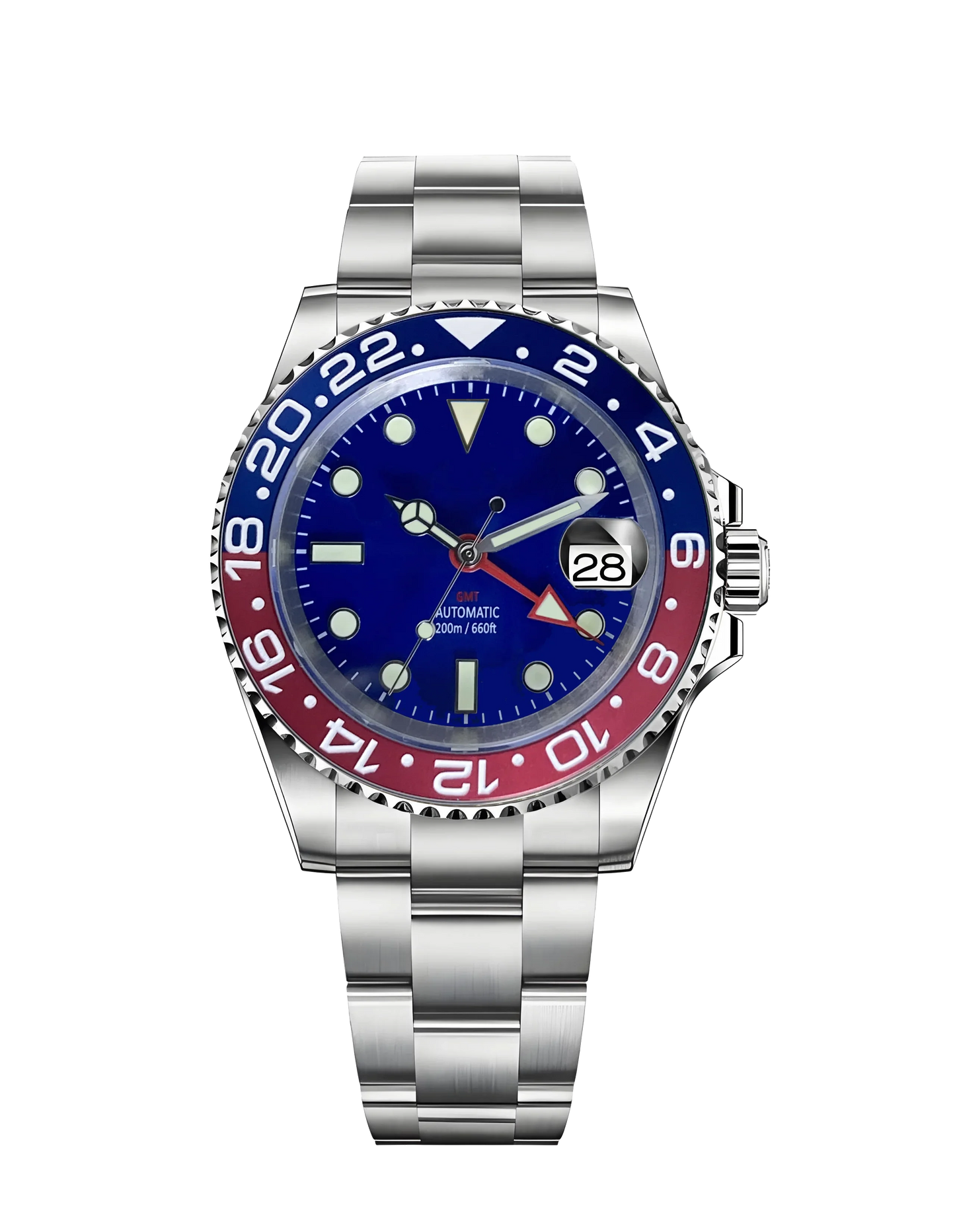 Horolo Pepsi Bezel Blue Face GMT Watch - Horolo Watch