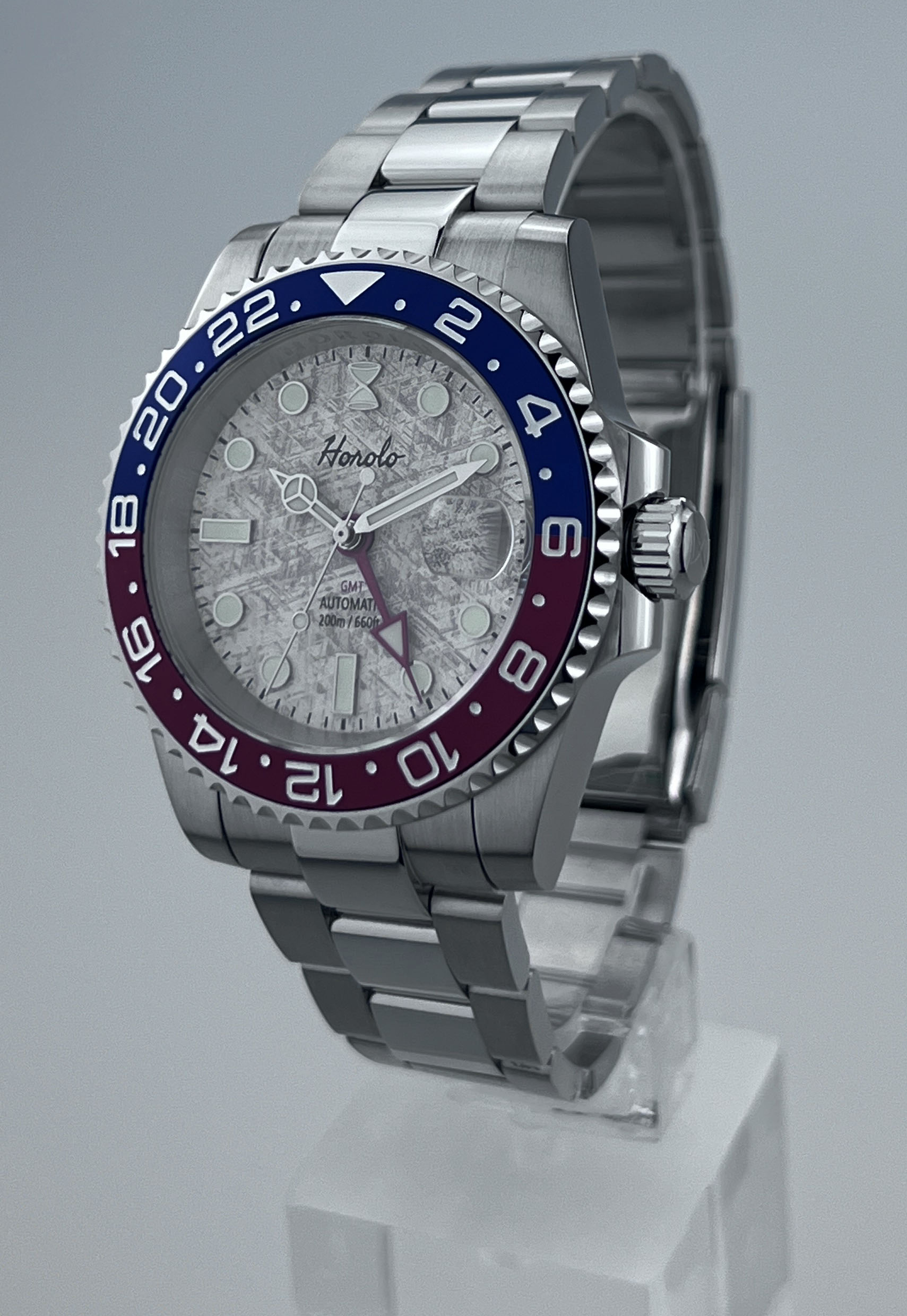 Horolo Meteorolite Face Bicolor Bezel GMT Watch  Horolo Watch