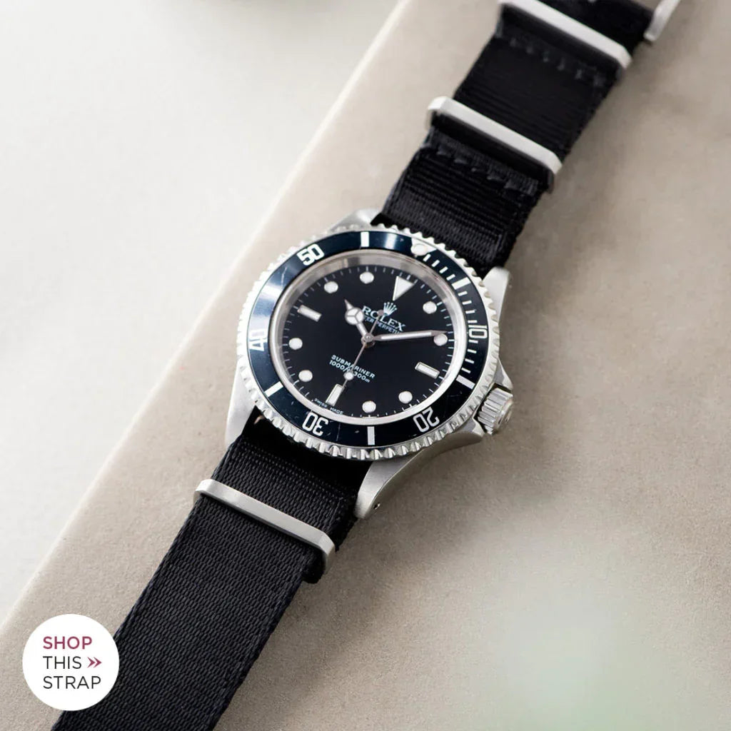 20mm Black NATO Nylon Strap - Horolo Watch