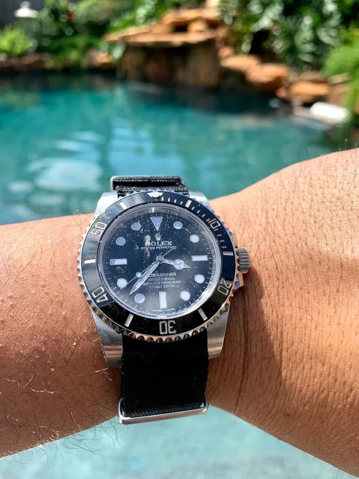 20mm Black NATO Nylon Strap - Horolo Watch