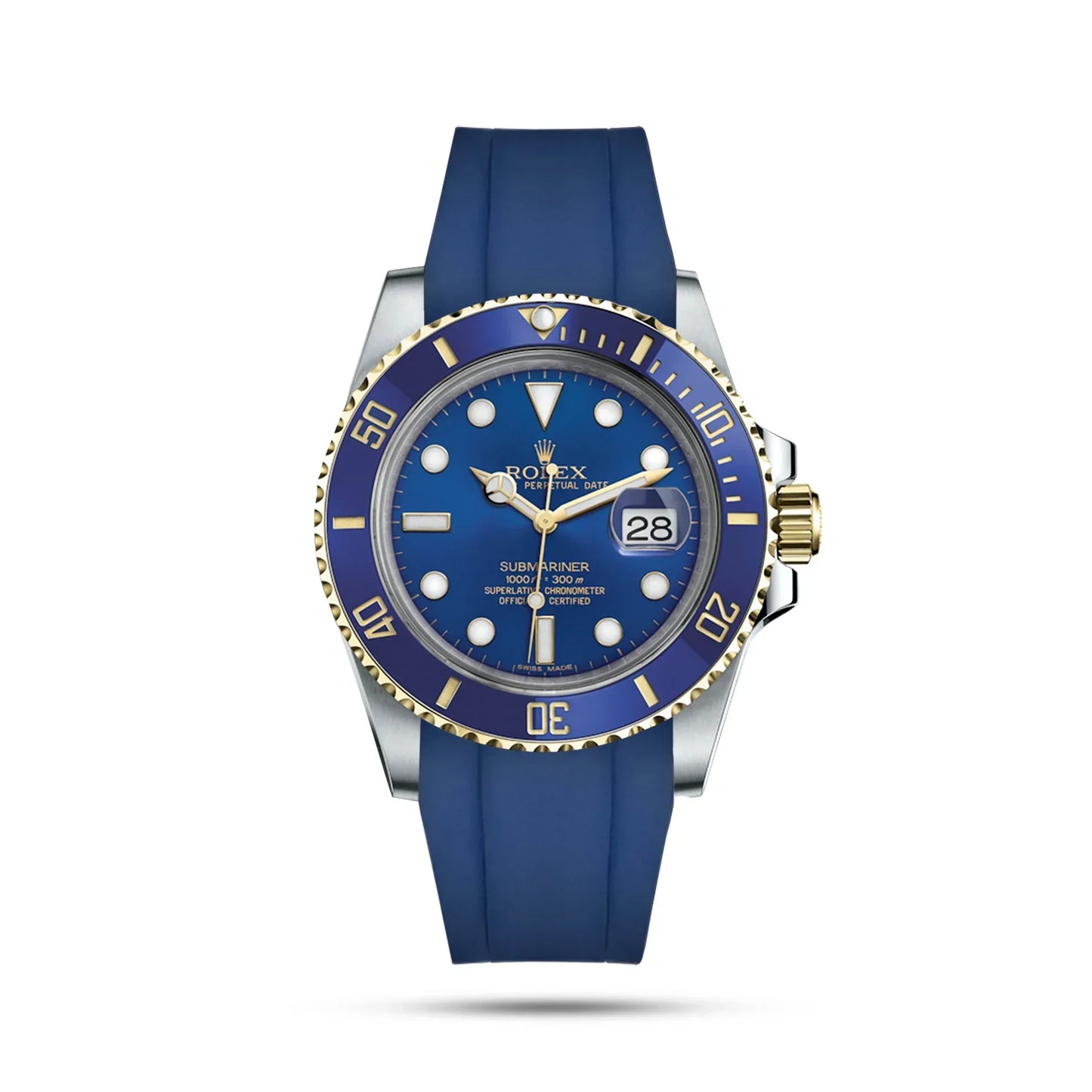 Blue Submariner 20mm Rubber Band - Horolo Watch