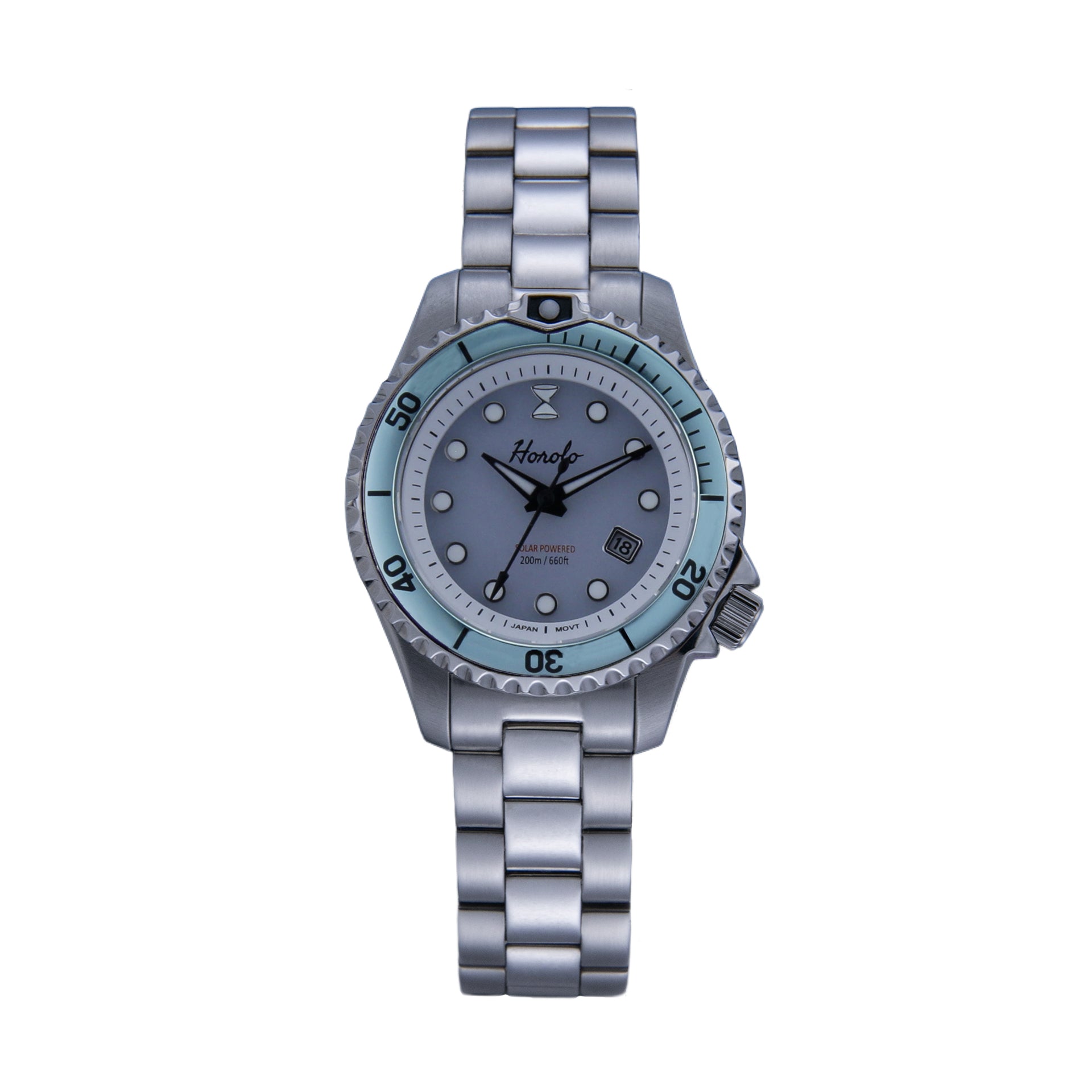 Horolo Lady Solar 30mm Watch - Teal Bezel – Horolo Watch