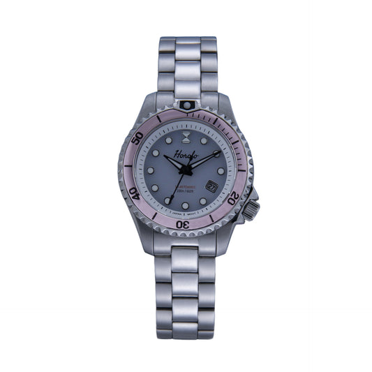 Horolo Stainless Steel White Dial Sapphire Crystal Japan Solar Ladies Watch