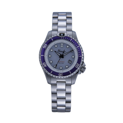 Horolo Stainless Steel Gray Dial Purple Bezel Japan Solar Ladies' Watch