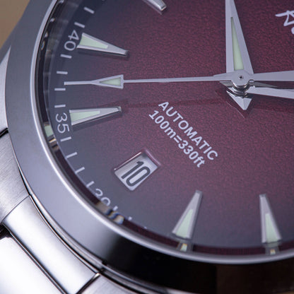 Horolo Seamaster Automatic Field Watch - Crimson Fade