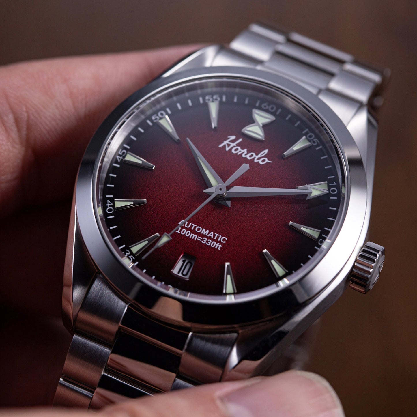 Horolo Seamaster Automatic Field Watch - Crimson Fade