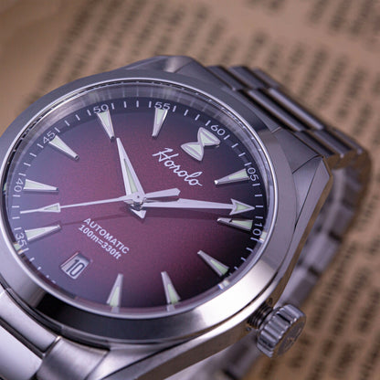 Horolo Seamaster Automatic Field Watch - Crimson Fade