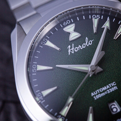 Horolo Seamaster Automatic Field Watch - Emerald Fade