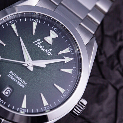 Horolo Seamaster Automatic Field Watch - Emerald Fade
