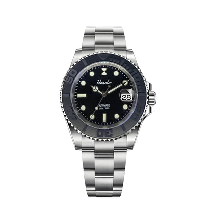 Horolo Black Face Submariner Diving Watch