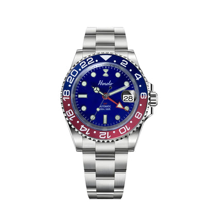 Horolo Pepsi Bezel Blue Face GMT Watch