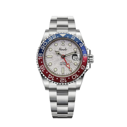 Horolo Meteorolite Face Bicolor Bezel GMT Watch