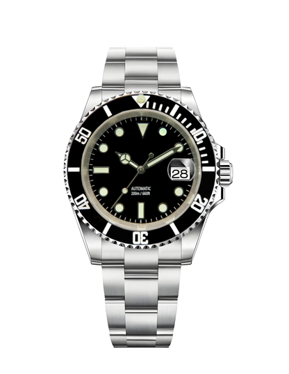 Horolo Black Face 40mm Submariner Diver Watch - Horolo Watch