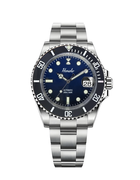 Horolo Blue Face 40mm Submariner Diving Watch for man