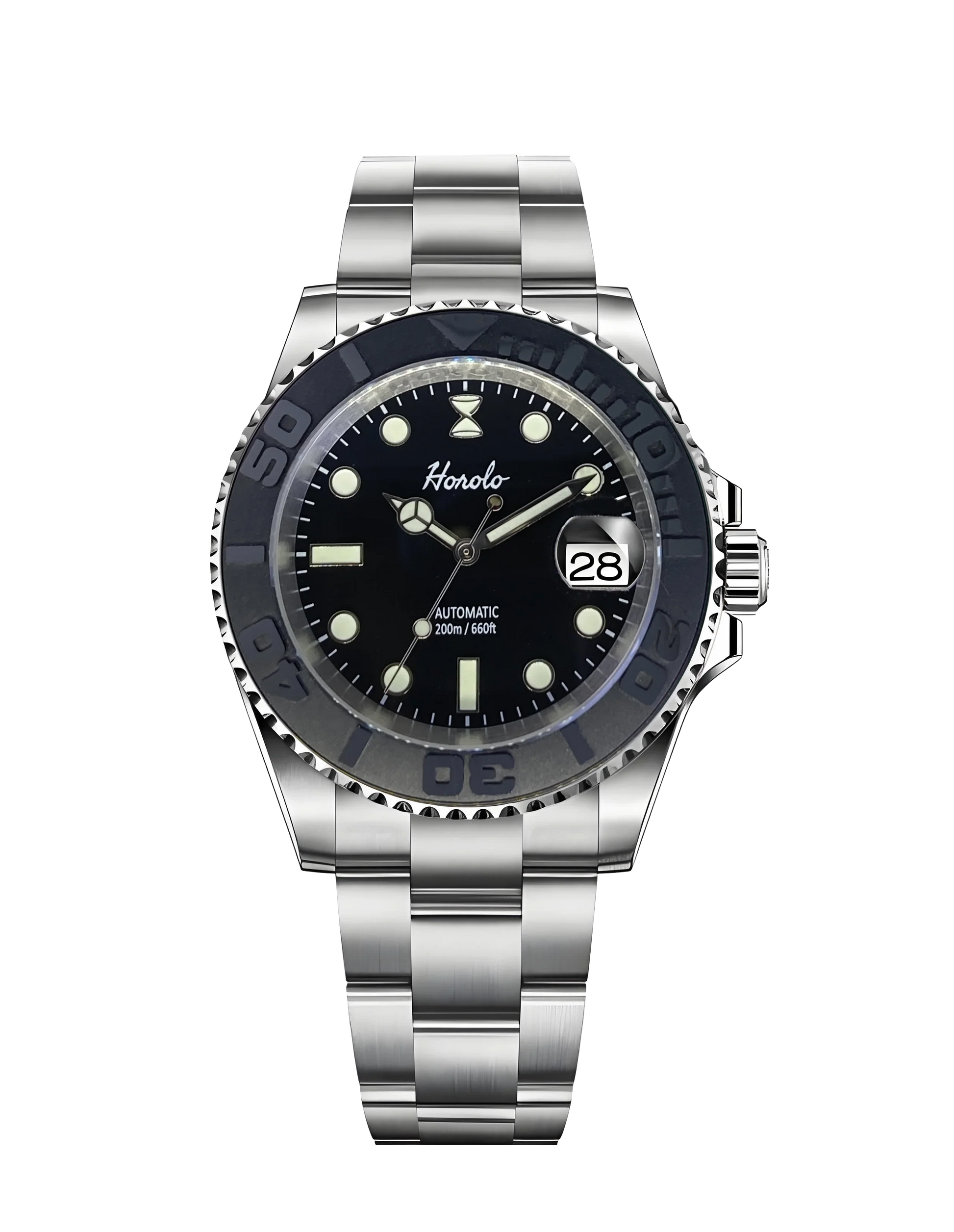 Horolo Black Face Submariner Diving Watch - Horolo Watch