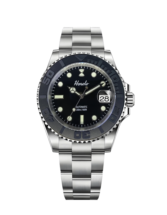 Horolo Black Face Submariner Diving Watch - Horolo Watch