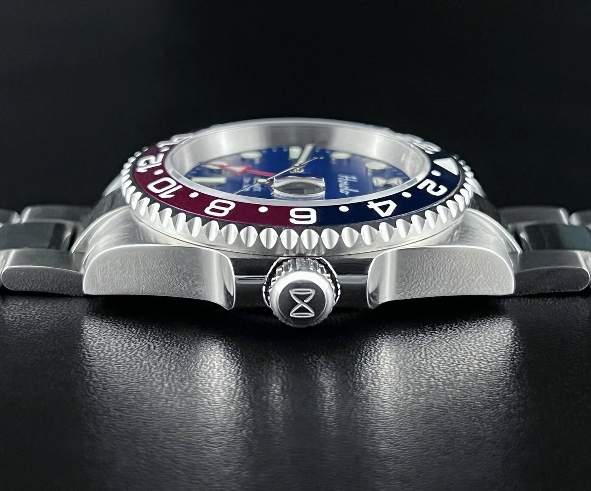 Horolo Pepsi Bezel Blue Face GMT Watch - Horolo Watch